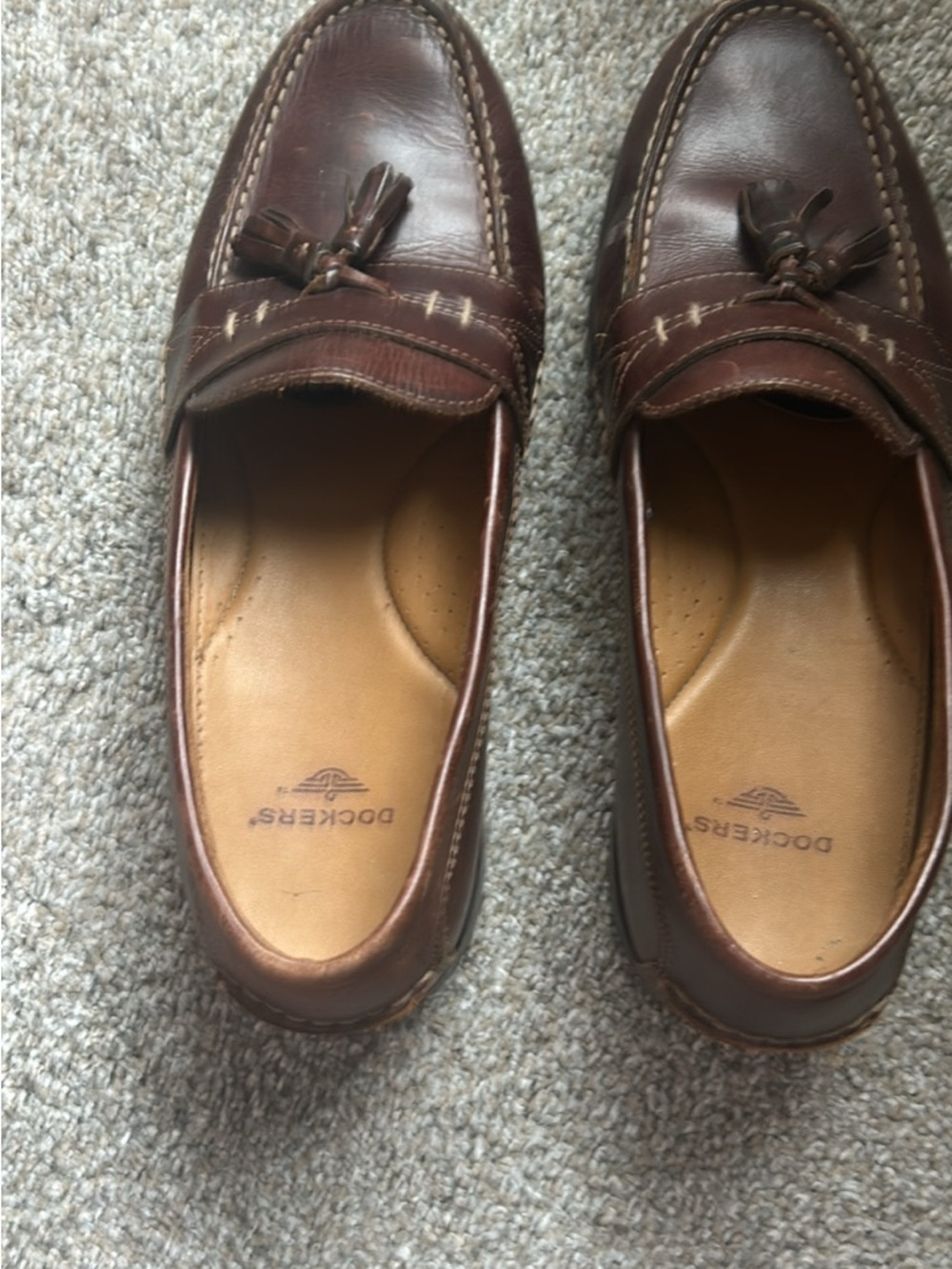 Dockers Men's Brown Leather Tassel Loafers - Dark Brown